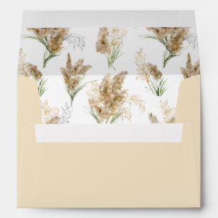 Pampas Grass & Gold Boho - Beige Envelope