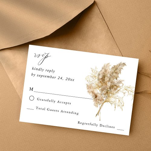 Pampas Grass  Gold Boho no Meal RSVP