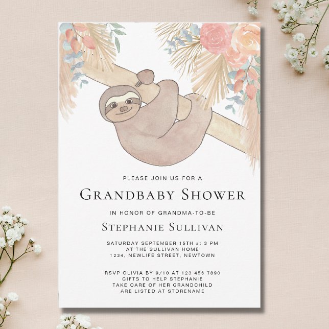 Pampas Grass Grandma Baby Shower Invitation (Creator Uploaded)