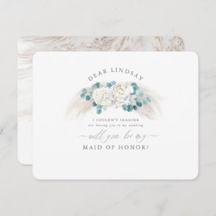 Pampas Grass Greenery Bridesmaid Proposal Invitation
