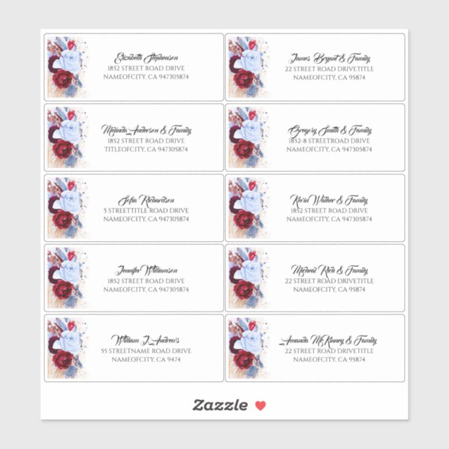 Pampas Grass Guest Names Address Labels (Sheet)