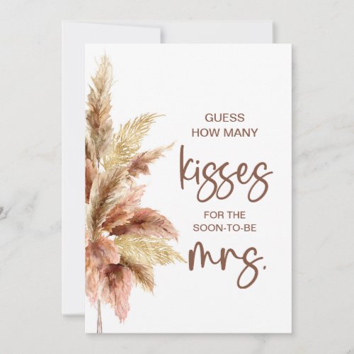 Pampas Grass How Many Kisses for the Bride Card