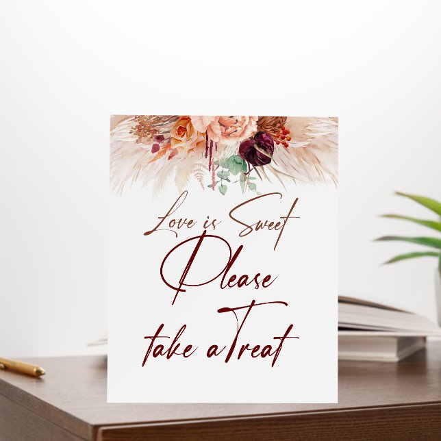 Pampas Grass - Love Is Sweet Take A Treat Sign (In Situ (Office))