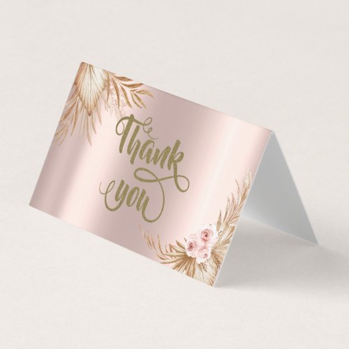 Pampas Grass Luxury Rose Gold Business Card