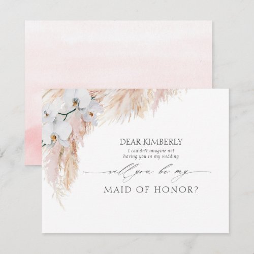Pampas Grass Maid of Honor / Bridesmaid Proposal