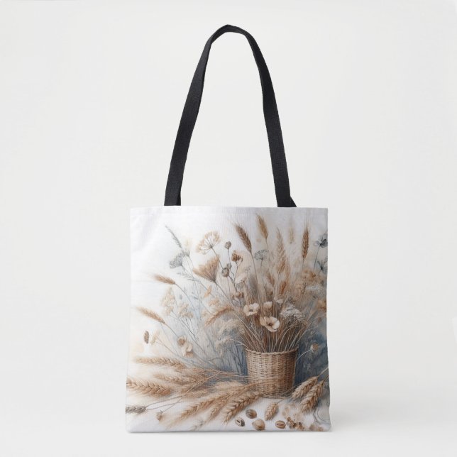 Pampas Grass Modern Boho Floral for Autumn & Fall  Tote Bag (Front)