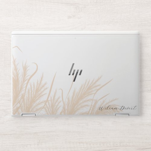 Pampas grass monogram HP laptop skin