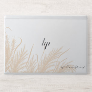 Pampas grass monogram HP laptop skin