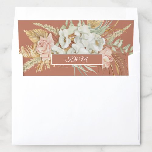 Pampas Grass Palm Foliage Boho Floral Terracotta Envelope Liner