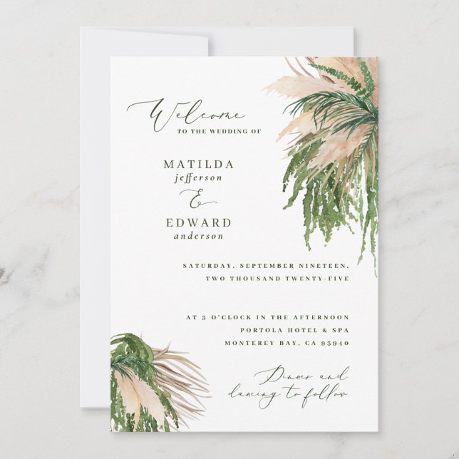 Pampas grass palm foliage natural modern rustic (Front)