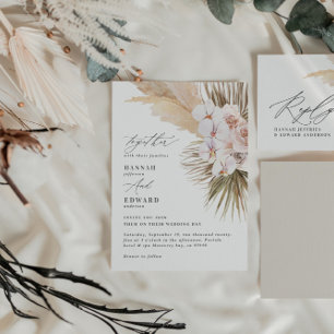 Pampas grass palm foliage orchid modern rustic
