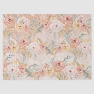 Pampas Grass Peony Floral Watercolor Blush Pink Ti Tissue Paper