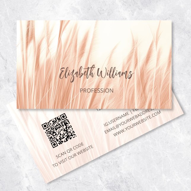 Pampas Grass Photo | QR Code Business Card (Creator Uploaded)
