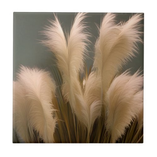 Pampas Grass Photo Realistic Ceramic Tile