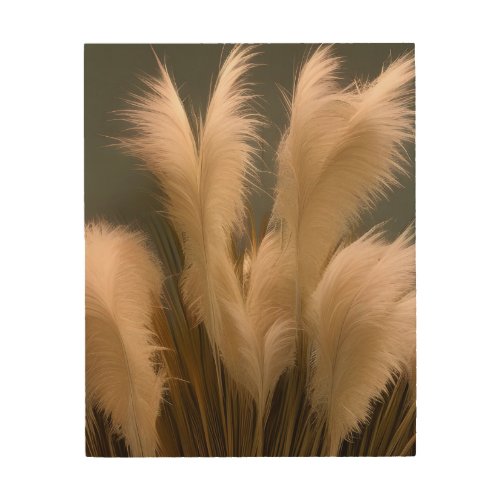 Pampas Grass Photo Realistic Wood Wall Art