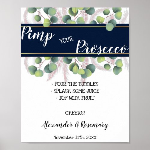 Pampas Grass Pimp your Prosecco Bridal Shower  Poster