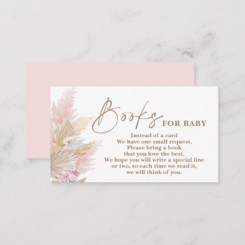 Pampas Grass pink Books for Baby Enclosure Card