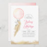 Pampas Grass Pink Floral Balloon Baptism Invitation