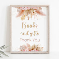 Pampas Grass Pink Floral Books & Gifts Sign