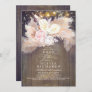 Pampas Grass Pink Floral Rustic Baby Shower Invitation
