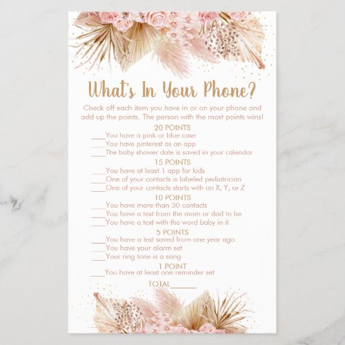 Pampas Grass Pink Floral Whats In Your Phone Game