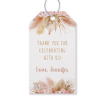 Pampas Grass Pink Gold Floral Baby Shower Gift Tags
