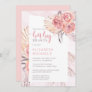 Pampas Grass |Pink Rose Blooms Girl Baby Brunch Invitation