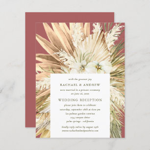 Pampas Grass Post Wedding Reception Modern Boho Invitation