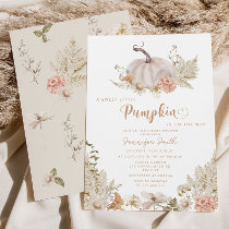 Pampas grass pumpkin baby shower Invitation