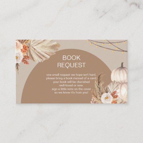 Pampas Grass Pumpkin Book Request Enclosure Card