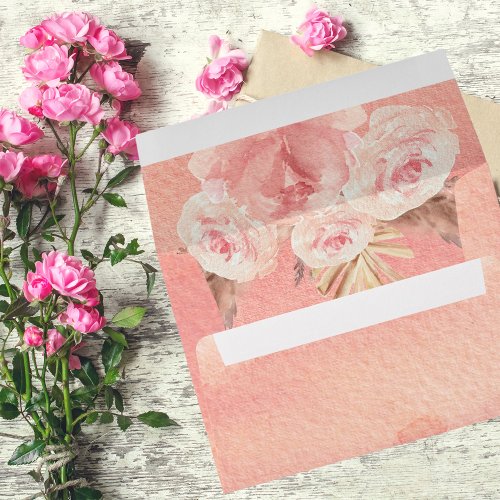 Pampas grass rose gold floral boho wedding  envelope