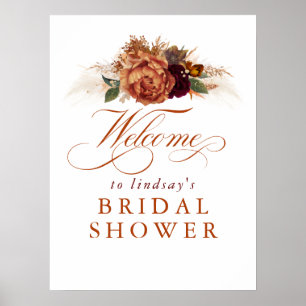 Pampas Grass Rust Terracotta Bridal Shower Welcome Poster