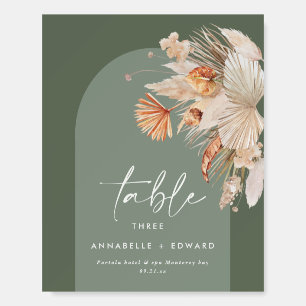 Pampas Grass Sage Green Rust Bohemian Modern Table Foam Board