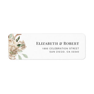 pampas grass sage green wedding address label