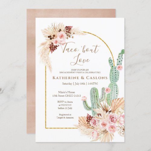 Pampas Grass Taco Bout Love Engagement Party  Invitation