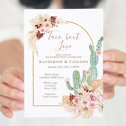 Pampas Grass Taco Bout Love Engagement Party  Invitation