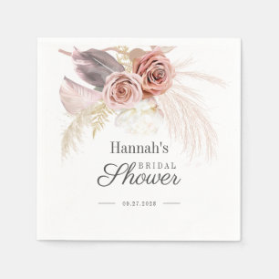 Pampas Grass Tan Desert Bridal Shower Paper Napkins