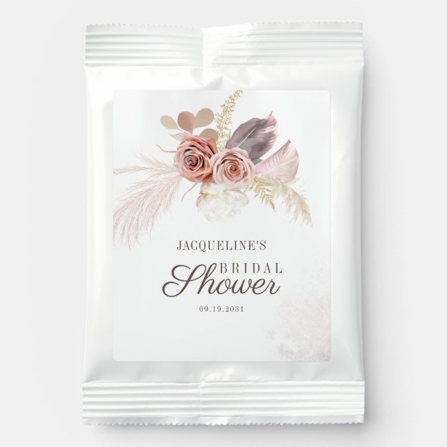 Pampas Grass Tan Terracotta Bridal Shower Margarita Drink Mix (Front)