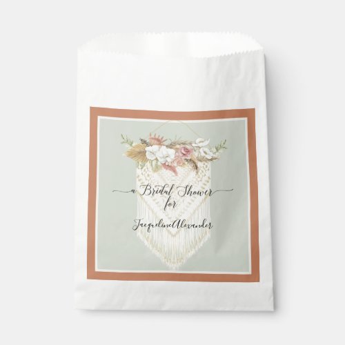 Pampas Grass Terra Cotta Floral Greenery Bridal Favor Bag