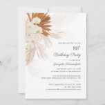Pampas Grass Terracotta 80th Birthday Party Invitation<br><div class="desc">Budget 80th Birthday Party Pampas Grass Invitation featuring desert palms botanical with modern typography and layout on white background. You can completely customize this card for other special events by clicking the "Personalize" button to change the year,  layout,  text color and much more.</div>