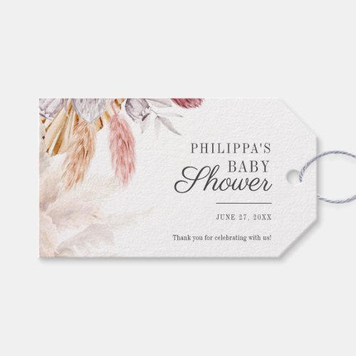 Pampas Grass Terracotta Baby Shower Gift Tags