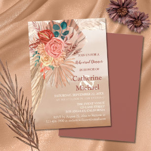 Pampas Grass Terracotta Boho Rehearsal Dinner Invitation