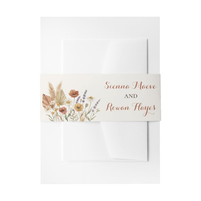 Pampas Grass & Terracotta Boho Wedding Belly Band (Front Example)