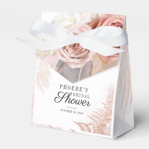 Pampas Grass Terracotta Botanical Bridal Shower Favor Boxes