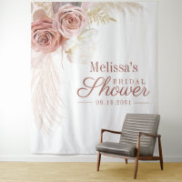 Pampas Grass Terracotta Bridal Shower Backdrop