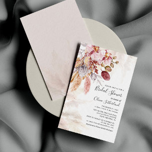 Pampas Grass Terracotta Bridal Shower Invitation