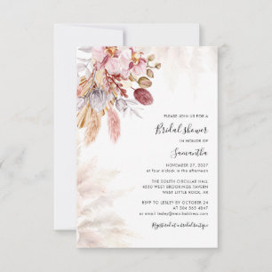 Pampas Grass Terracotta Bridal Shower Invitation