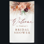 Pampas Grass Terracotta Bridal Shower Welcome Banner<br><div class="desc">Pampas grass and terracotta flowers bridal shower welcome banner</div>