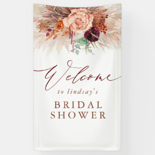 Pampas Grass Terracotta Bridal Shower Welcome Banner