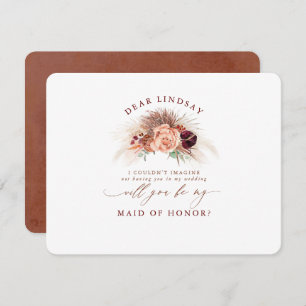 Pampas Grass Terracotta Bridesmaid Proposal Invita Invitation
